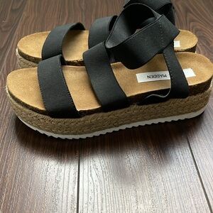 Steve Madden Kimmie Women Elastic Strappy Platform Chunky Sandals Size 8